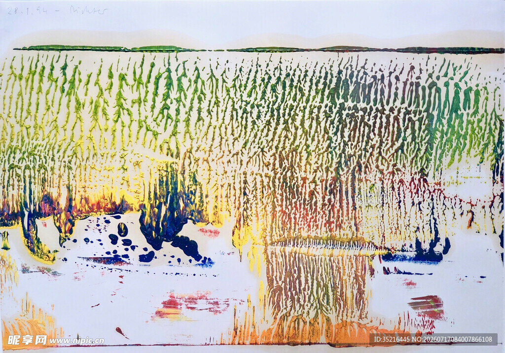 抽象风格的湿地风景画作