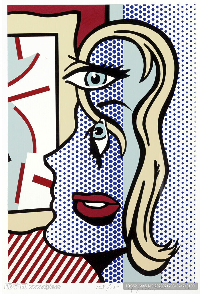 波普风格女性插画头像