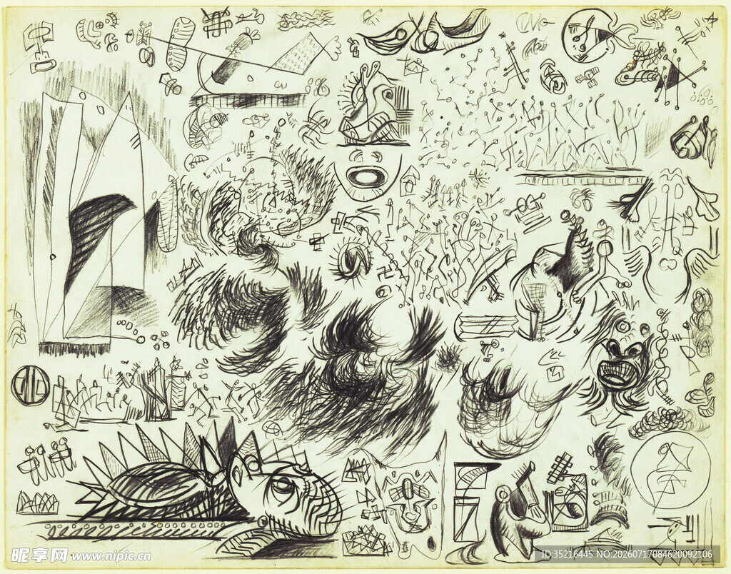 手绘奇幻植物昆虫插画