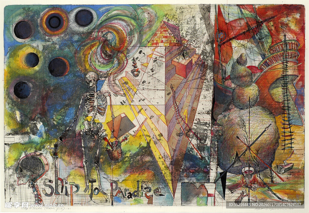 抽象多彩艺术画作展示