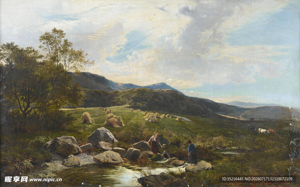山间风景油画