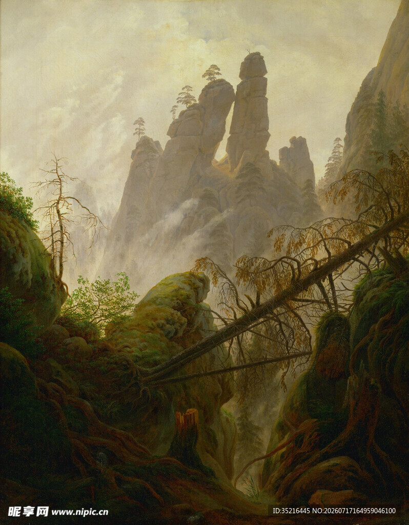 梦幻山林中的奇幻石峰景观