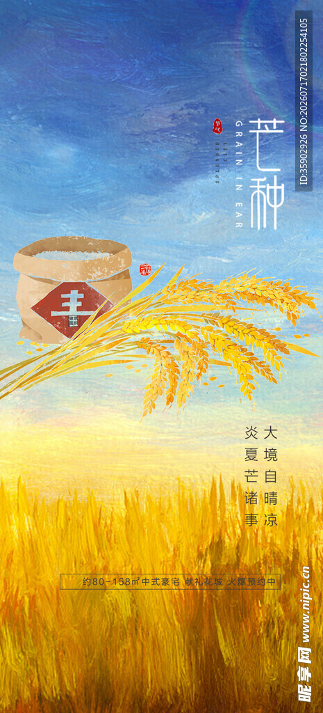 丰收景象中的金色麦田