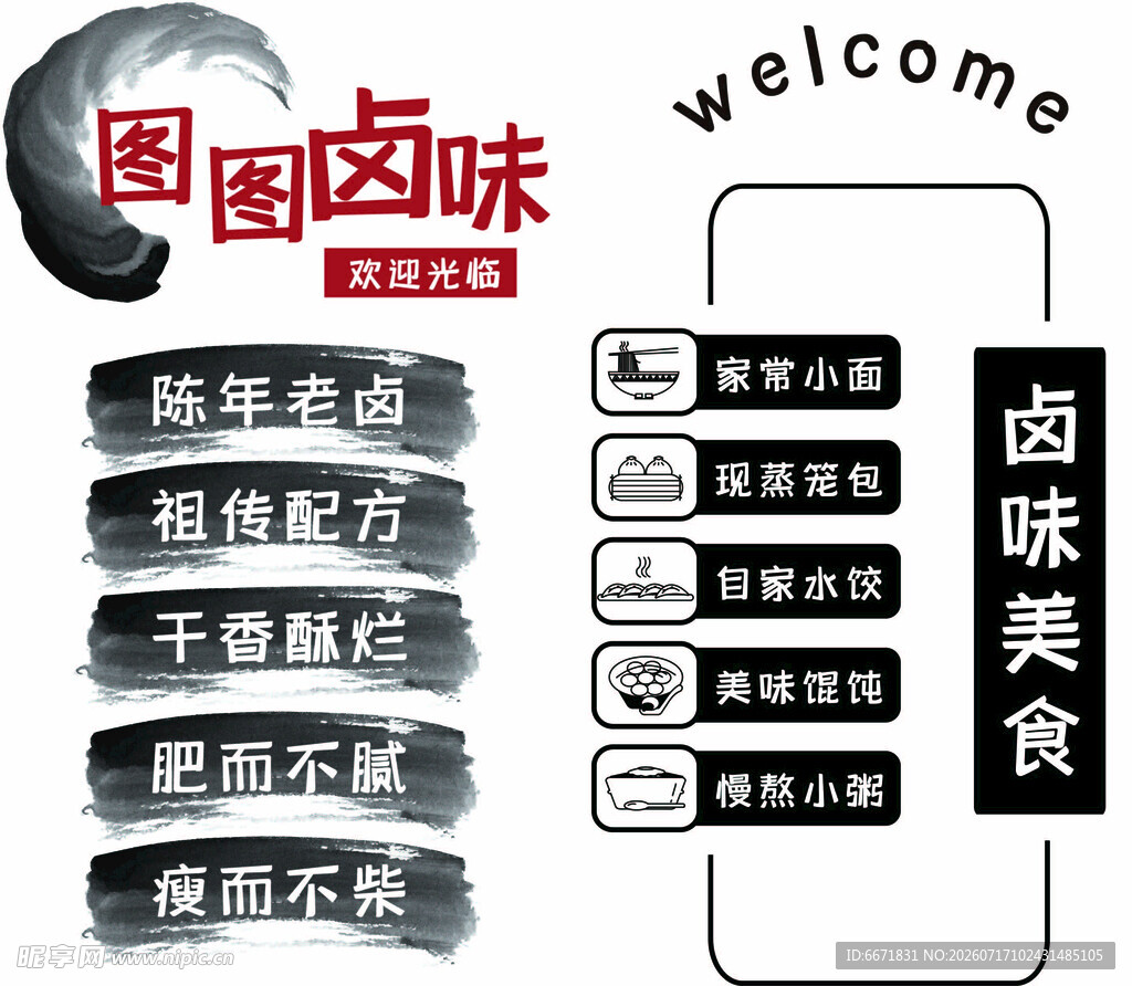 圈圈卤味美食宣传海报