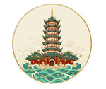 镇江金山寺建筑图案