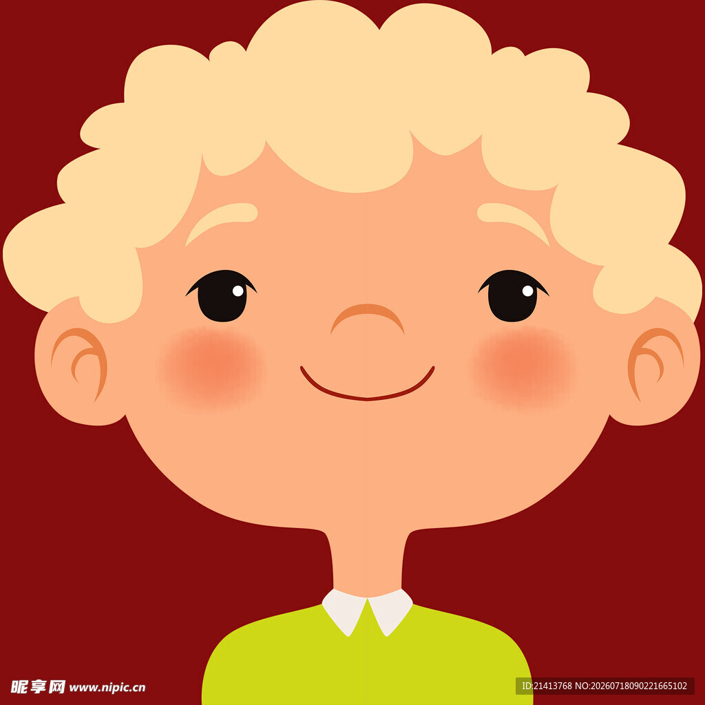可爱卷发小男孩头像