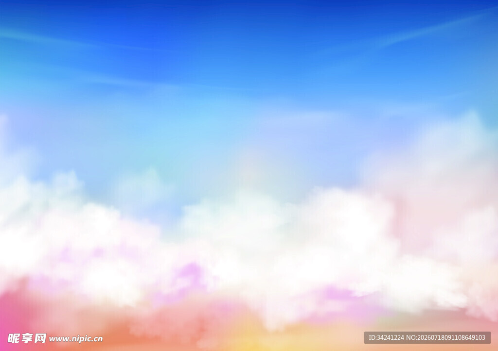 梦幻绚丽天空云彩背景图