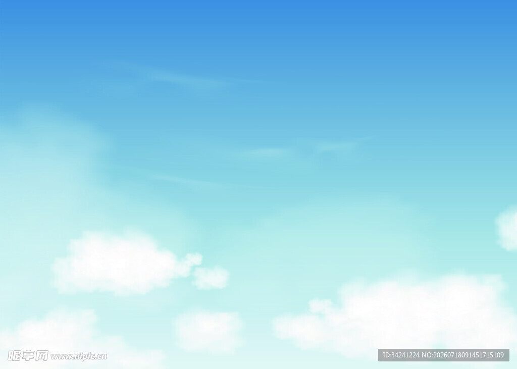 蓝天白云的清新天空画面