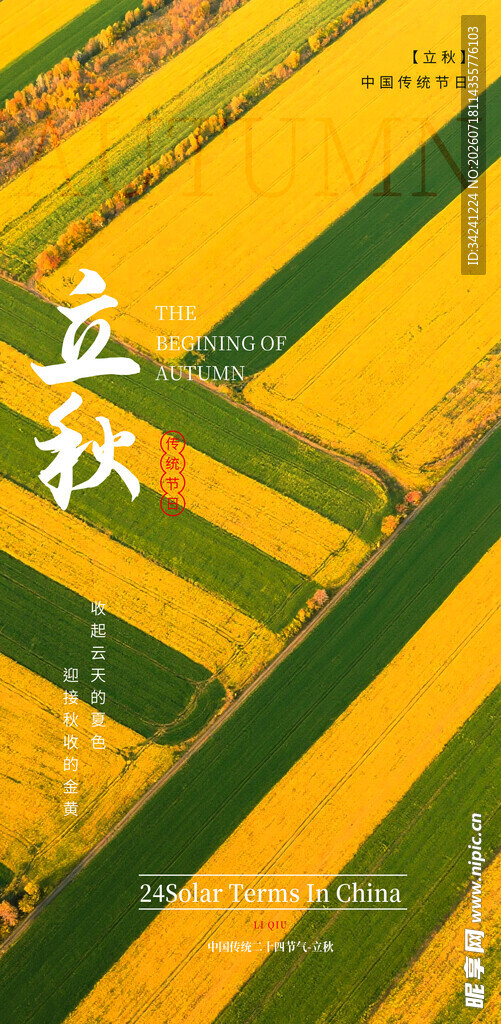 立秋时节节气海报
