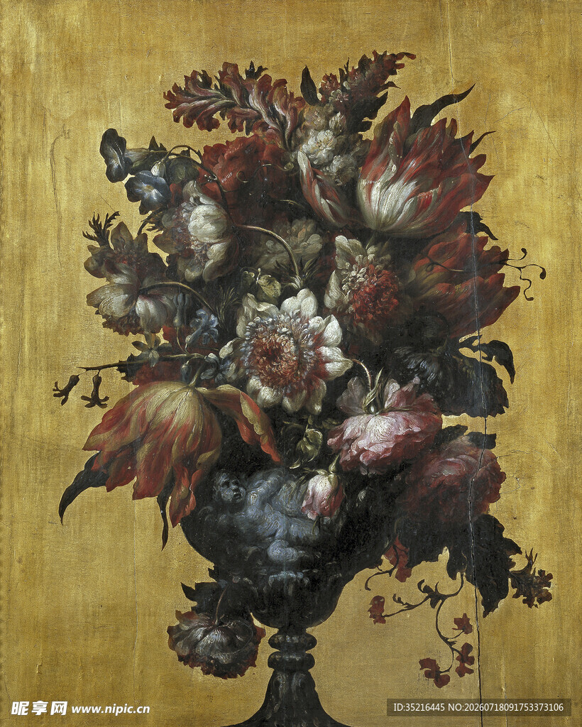 古典风格花卉静物油画