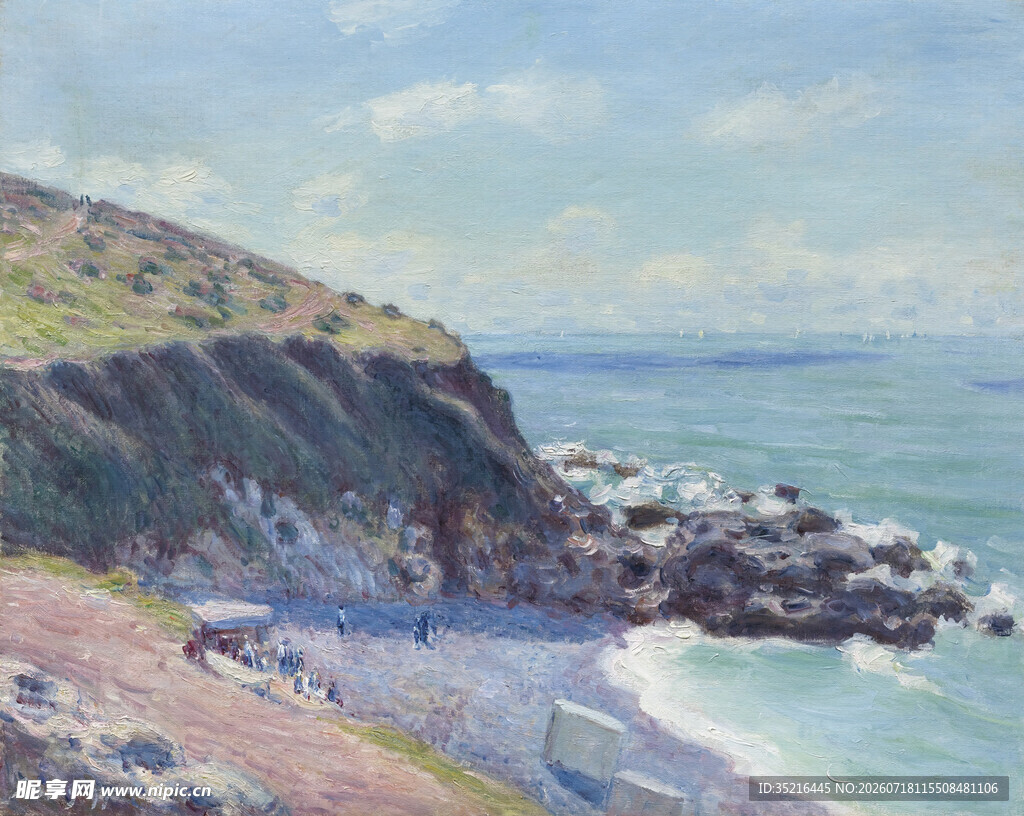 海岸风光油画美景
