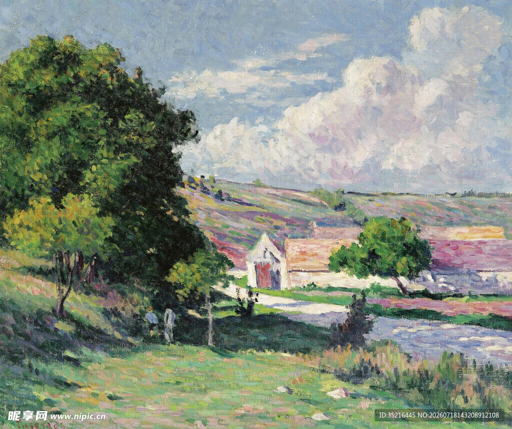 乡村田园风光油画美景