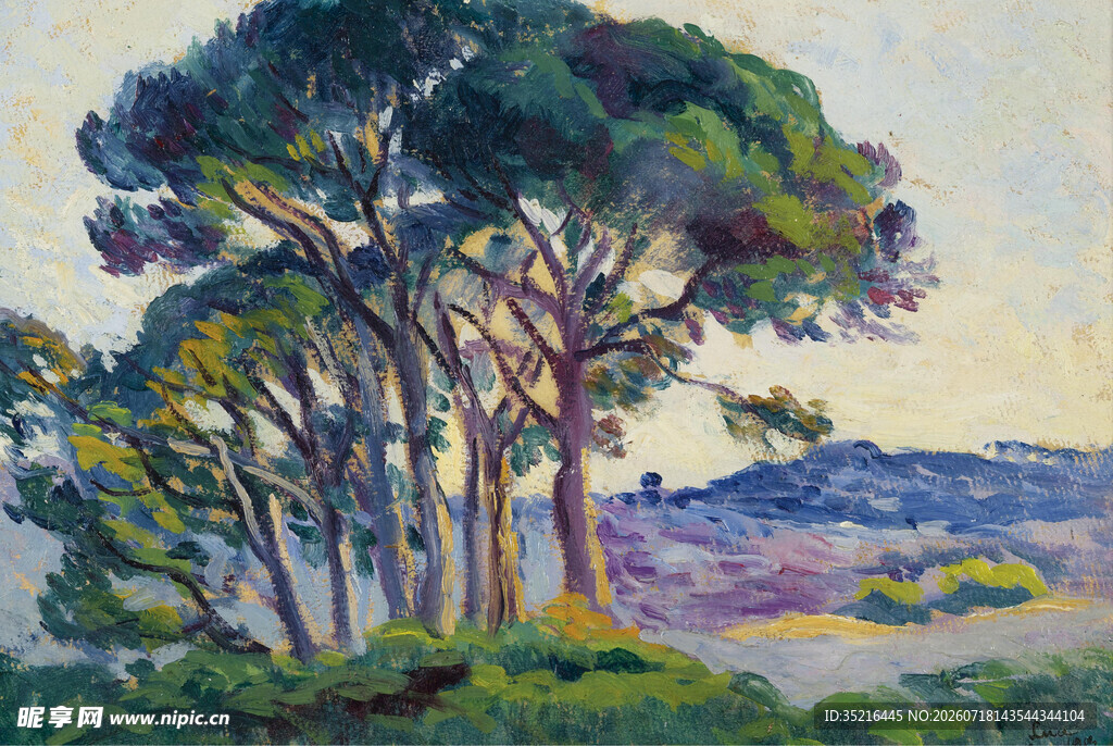 山林风景油画