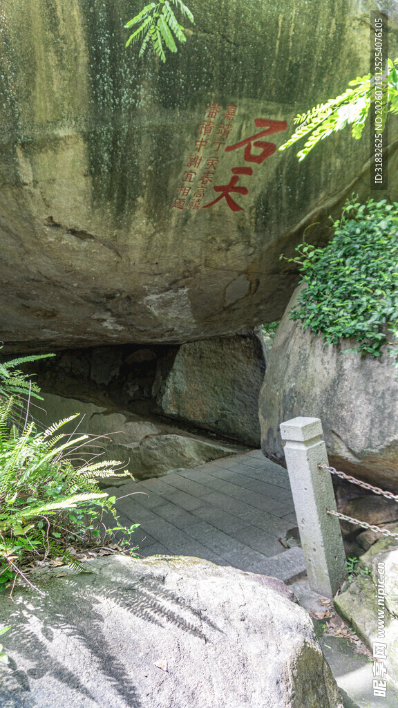 山间石景与绿植相映成趣