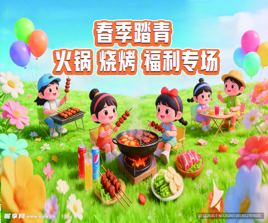 春季露营火锅烧烤欢乐趴