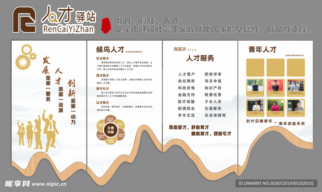 人才驿站文化墙