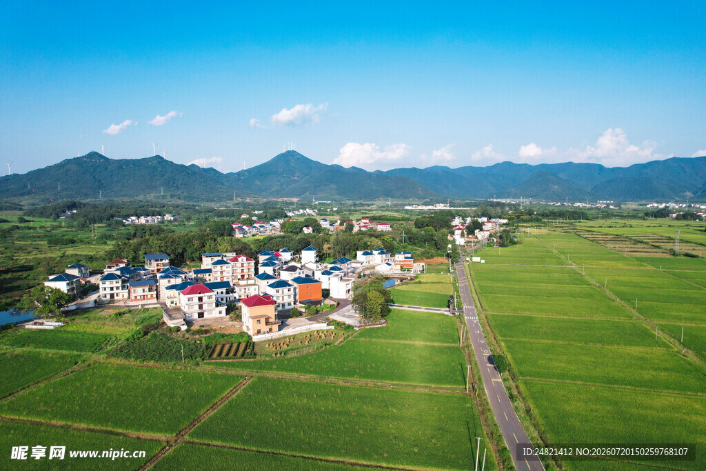 田园村庄航拍美景