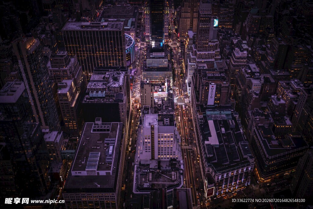 城市夜景俯瞰图