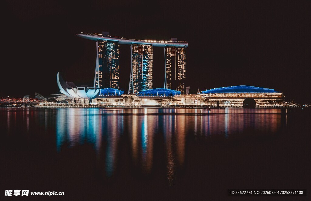 新加坡滨海湾璀璨夜景