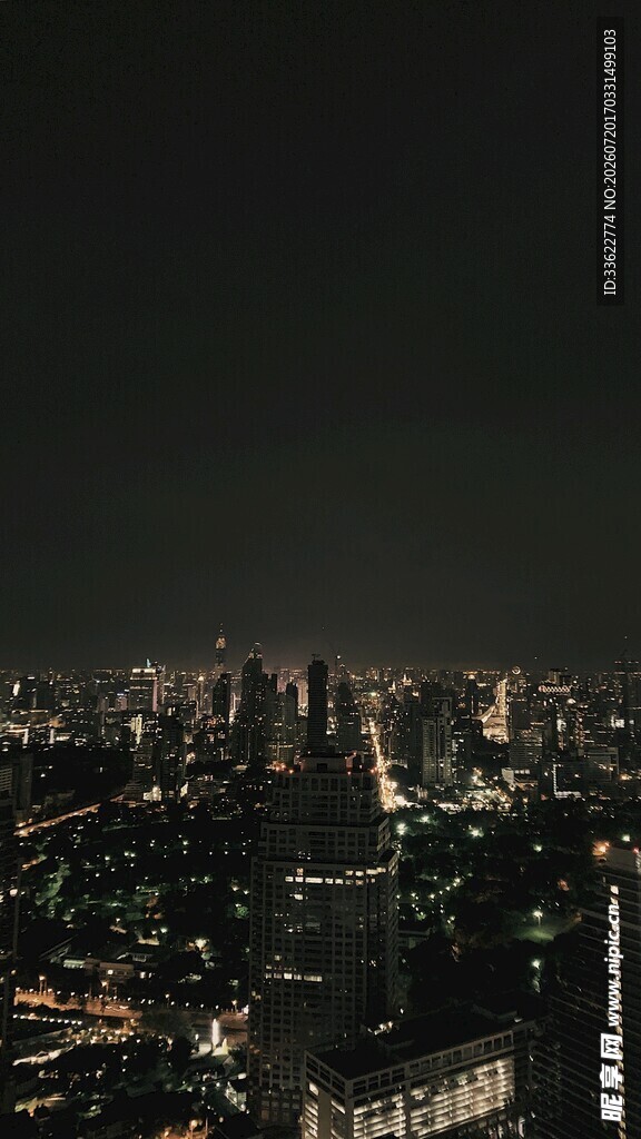 城市璀璨夜景俯瞰图