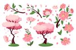 樱花插画素材