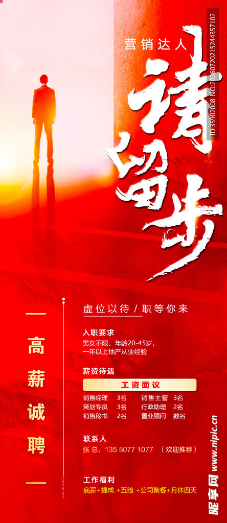 青春请留步招聘宣传海报