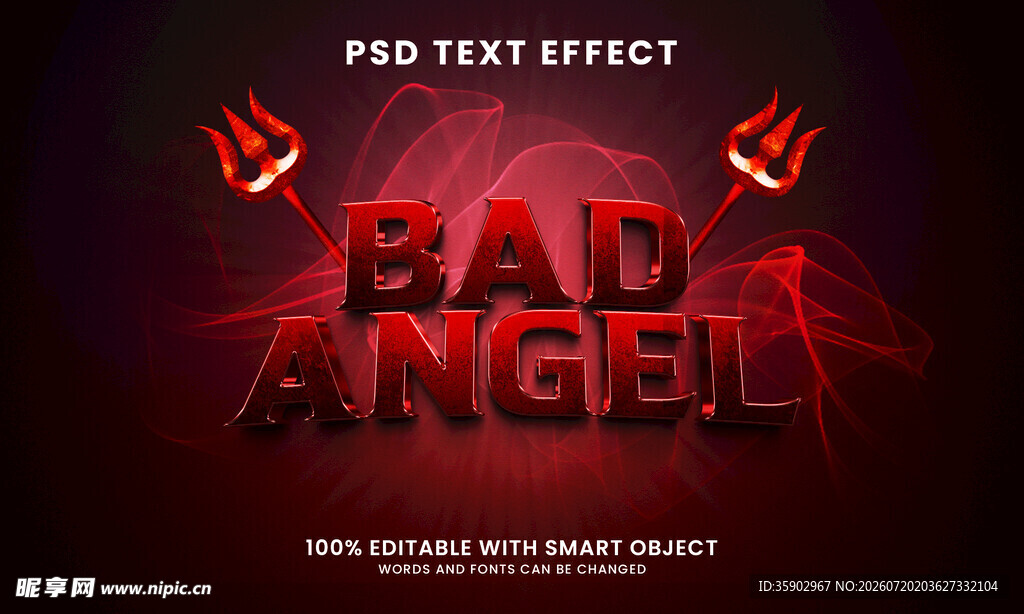 红色酷炫BAD ANGEL特效