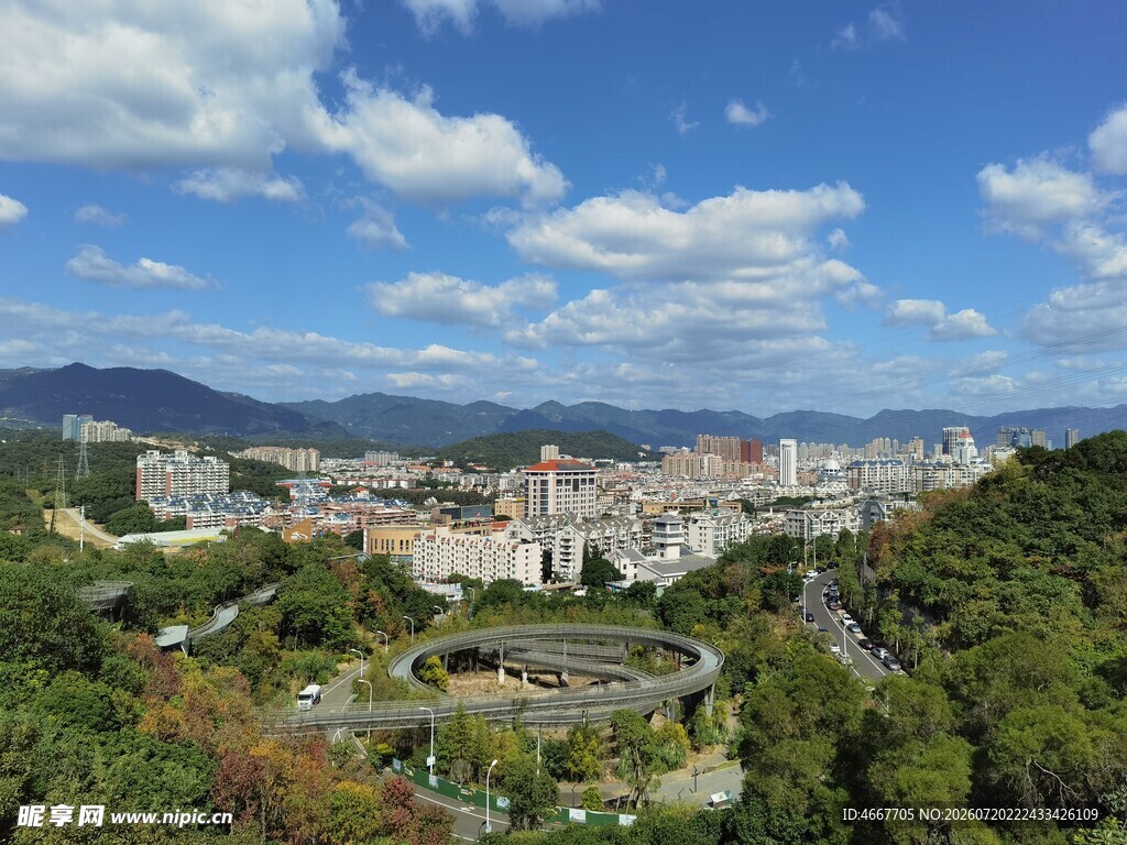 城市山林全景风光