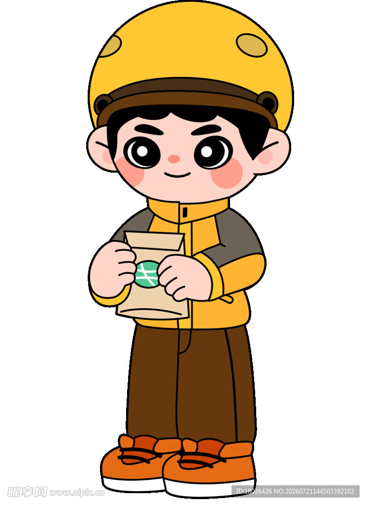 餐点送达外卖员骑士骑手手绘插画