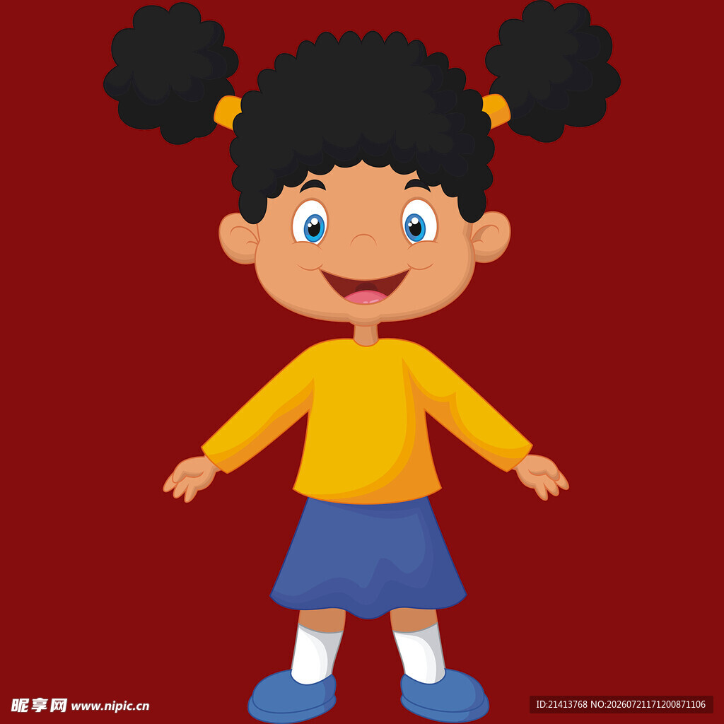 可爱双马尾小女孩
