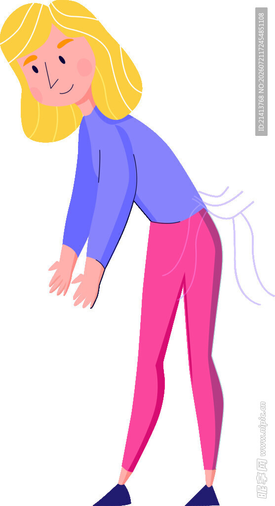 伸展的金发女子