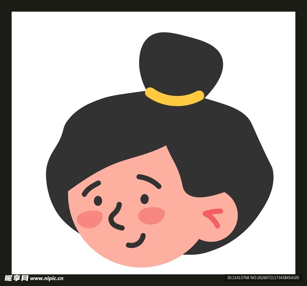 可爱古风发髻卡通头像