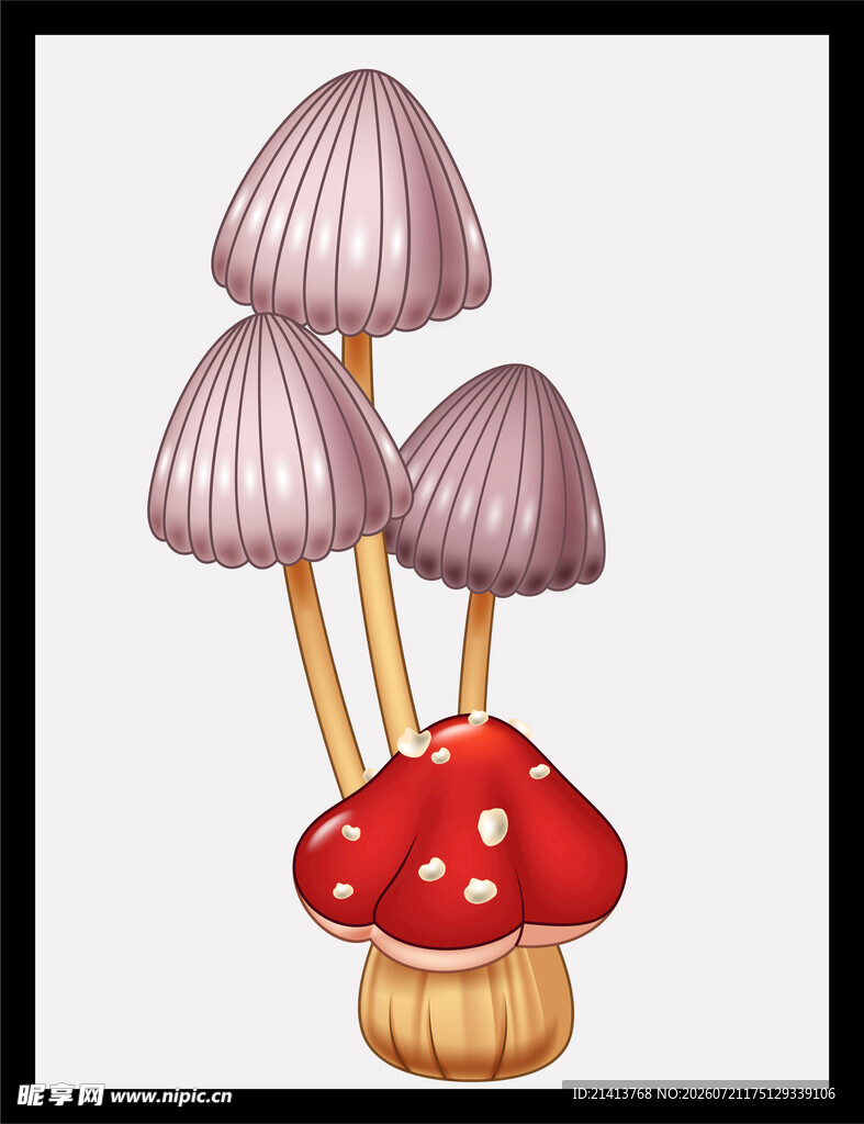 可爱蘑菇插画