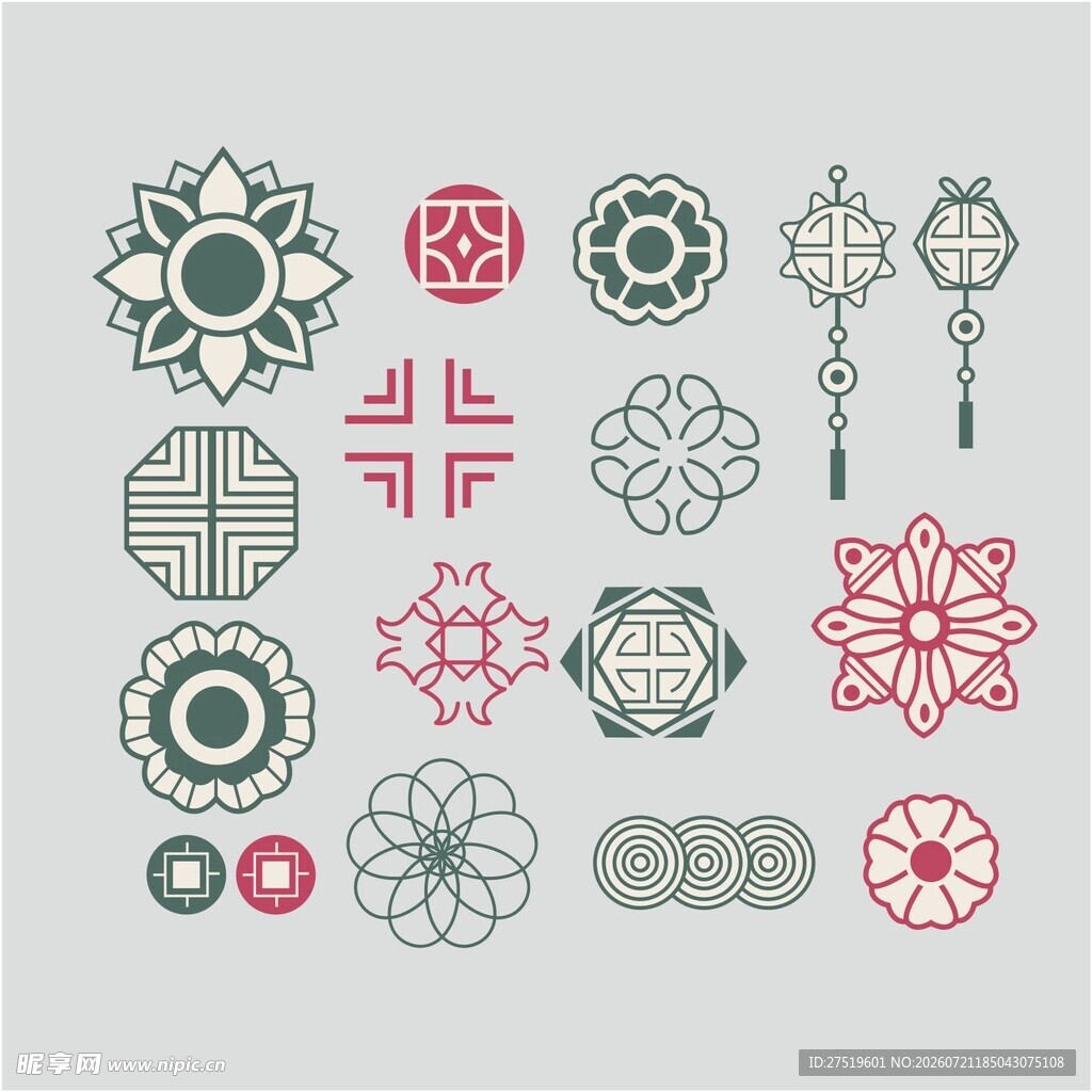 矢量国风图案