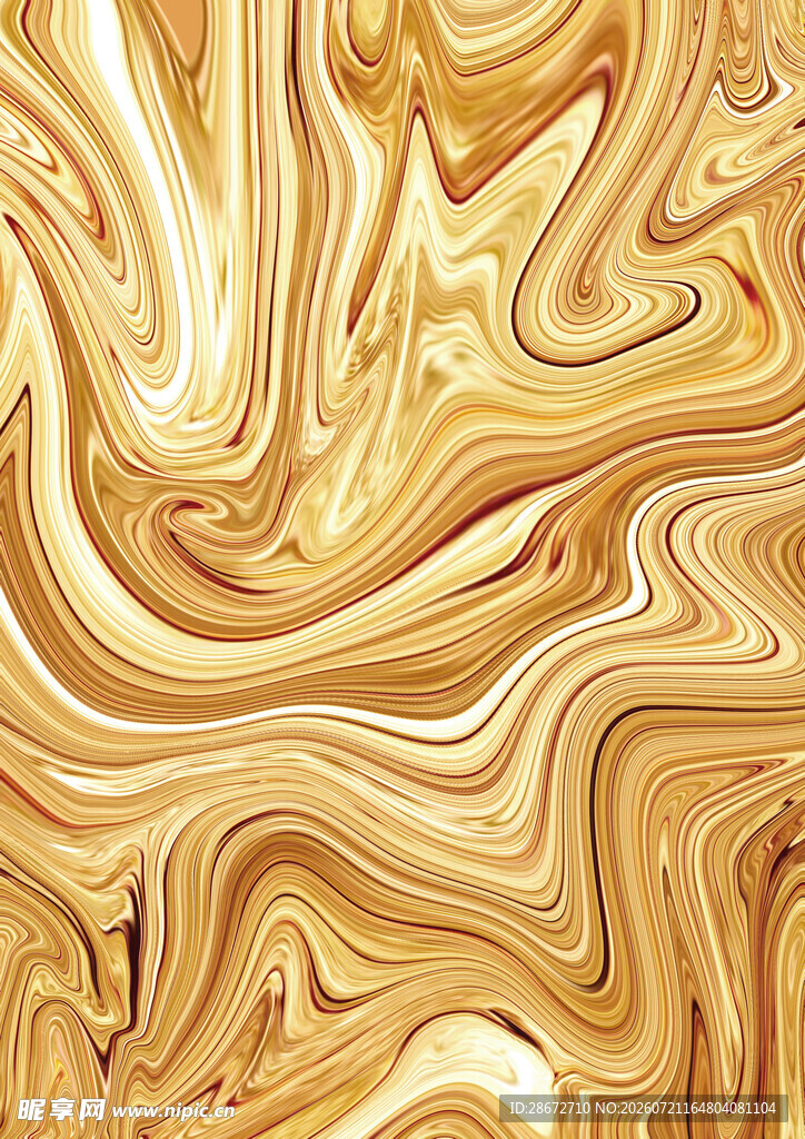 金色流体艺术纹理图案