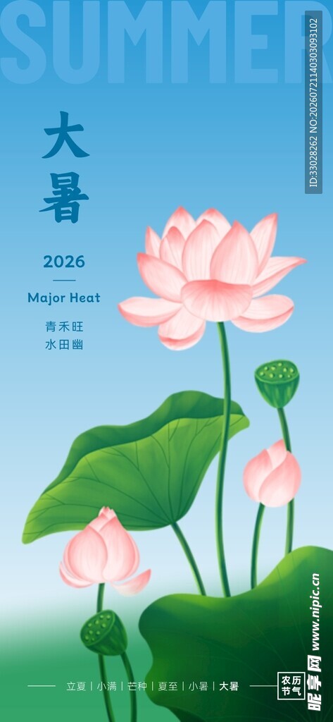 二十四节气大暑海报