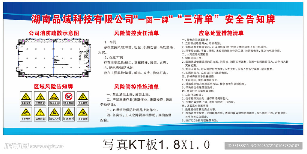 一牌一图三清单 安全告知