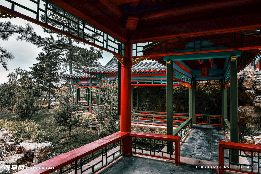 中式古典亭阁景观
