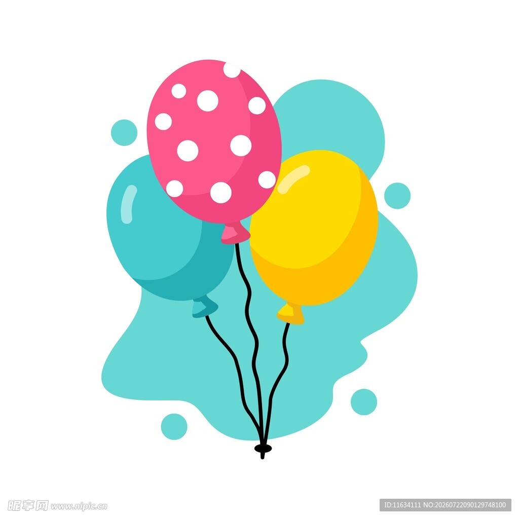 彩色气球插画