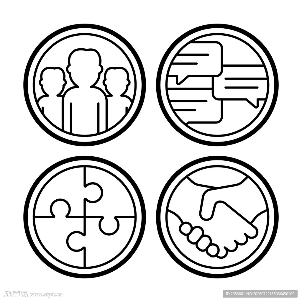 团队协作相关图标集合