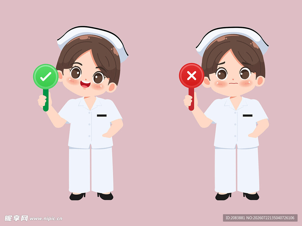 护士手持指示牌示意画面