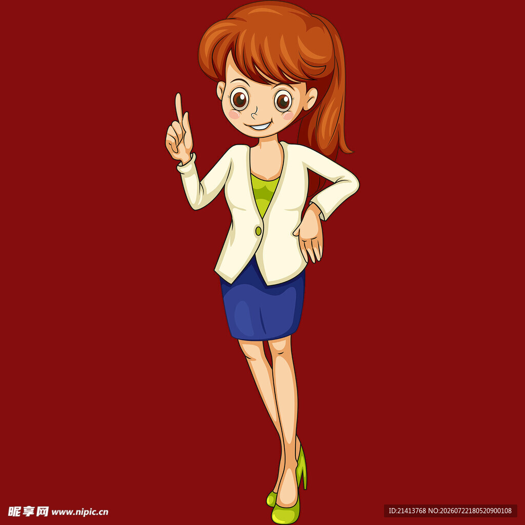 时尚红发女孩优雅姿态