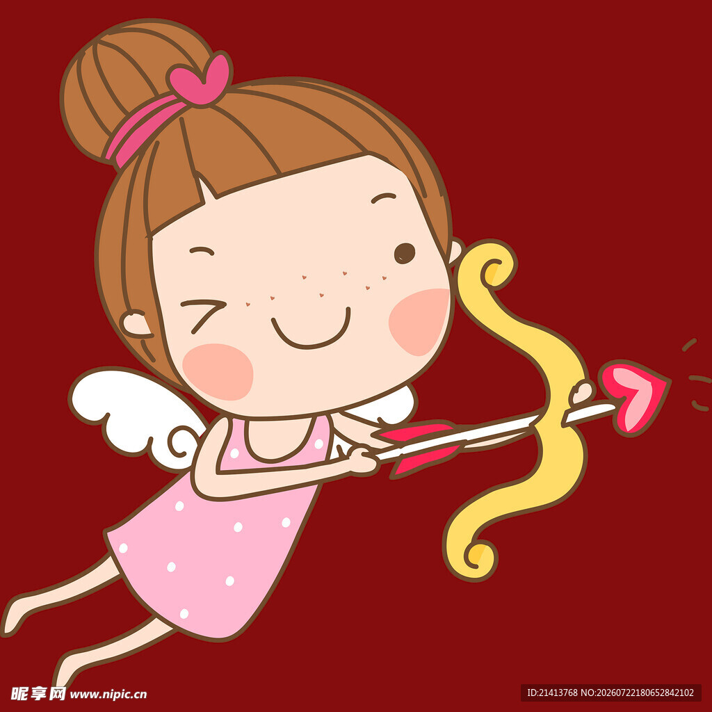 可爱小天使持弓射爱心