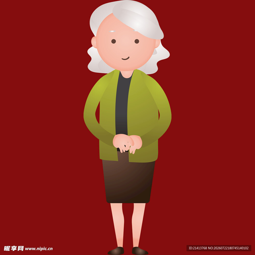 白发老奶奶的可爱形象