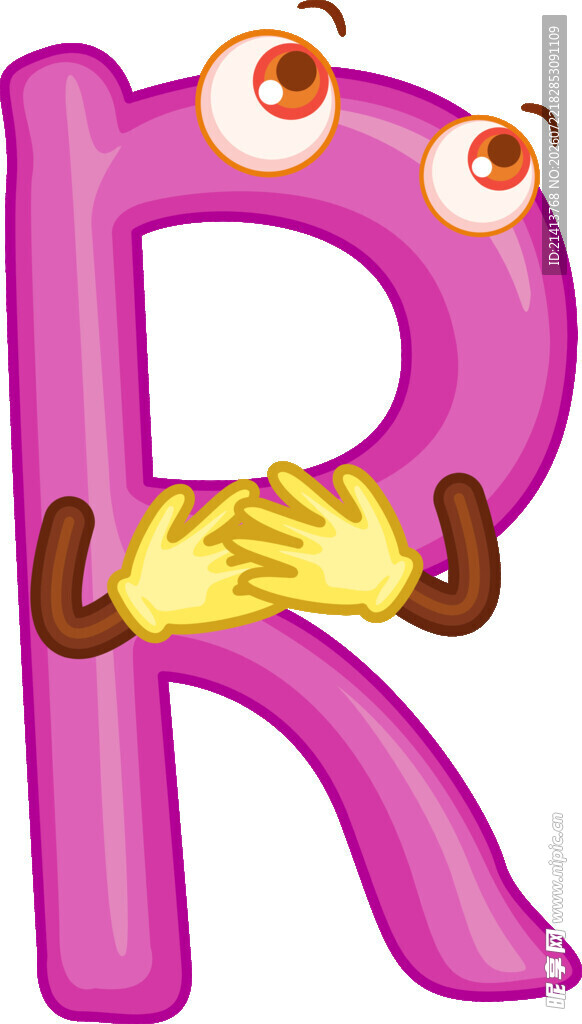 可爱卡通字母R形象