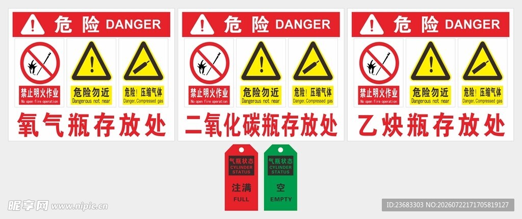 危险品气瓶存放处安全警示标识