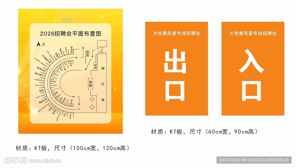 复古风格出入口标识牌