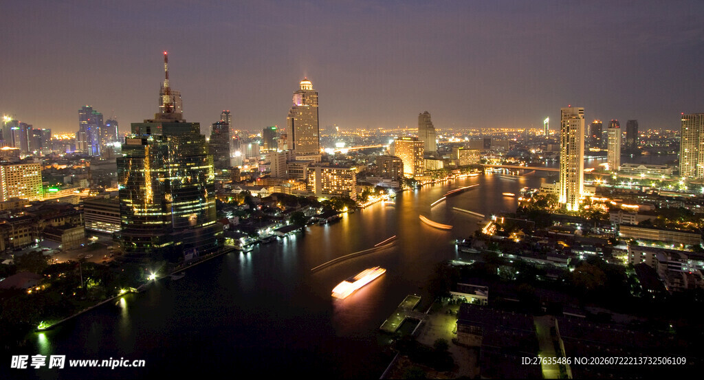 伦敦夜景璀璨城市风光