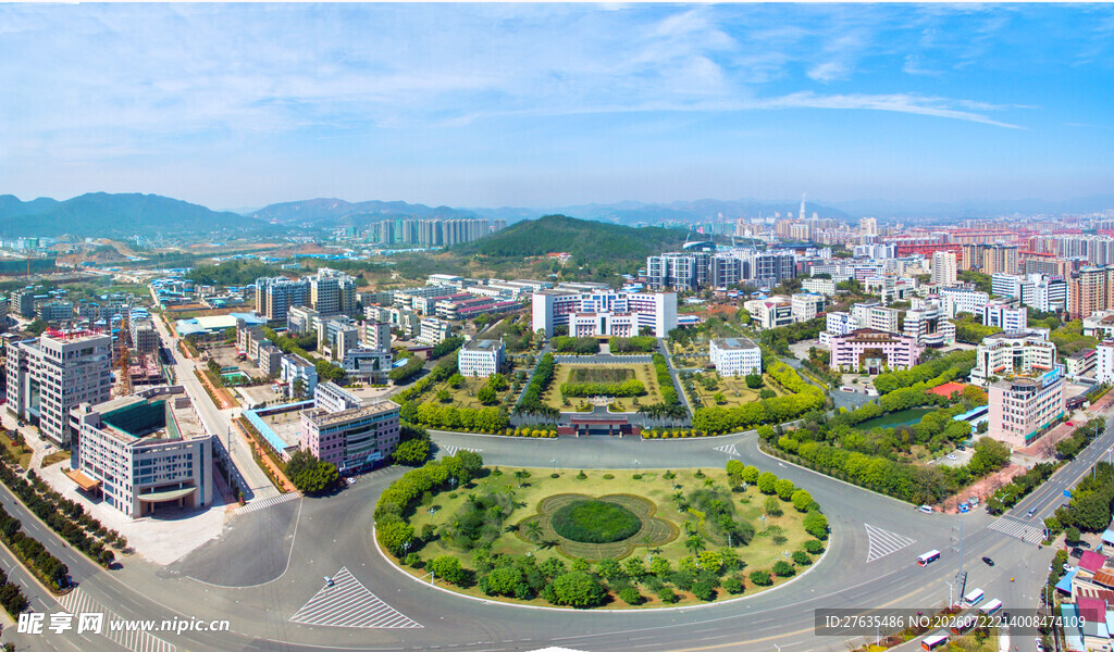 俯瞰城市环形道路景观