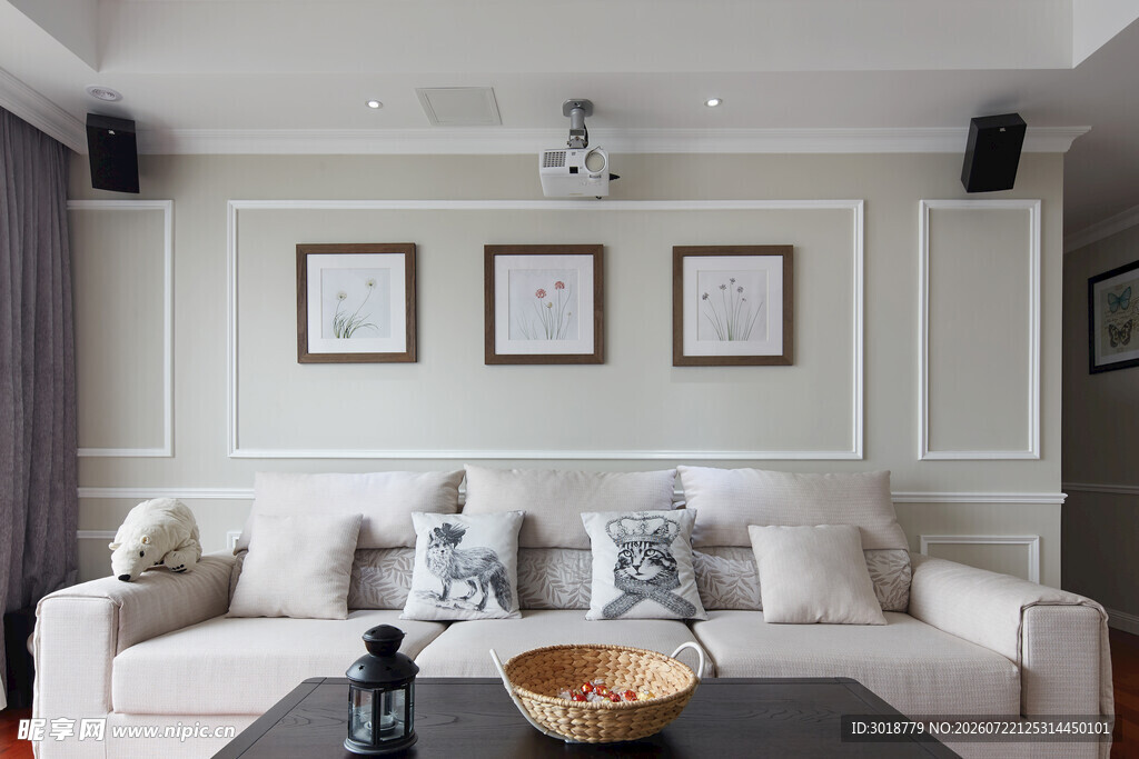 简约现代风客厅温馨一角